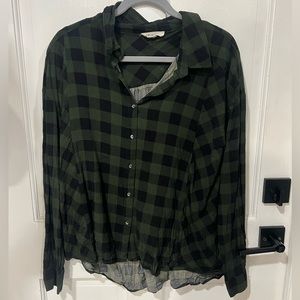 Checkered Button Up Blouse
